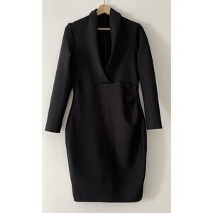 Black Bodycon Bandage Women's‎ Dress Cocktail Classic Size 8 (S/M) Deep V Sexy